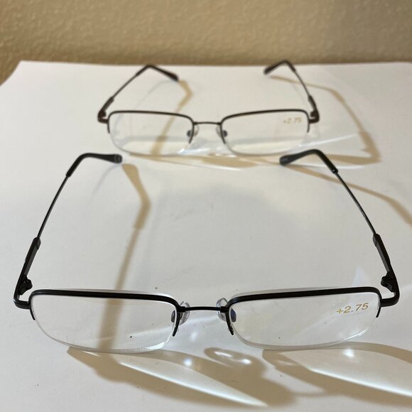 Design Optics Set of 2 Men’s Rectangular Reading Glasses +2.75 - Picture 4 of 8